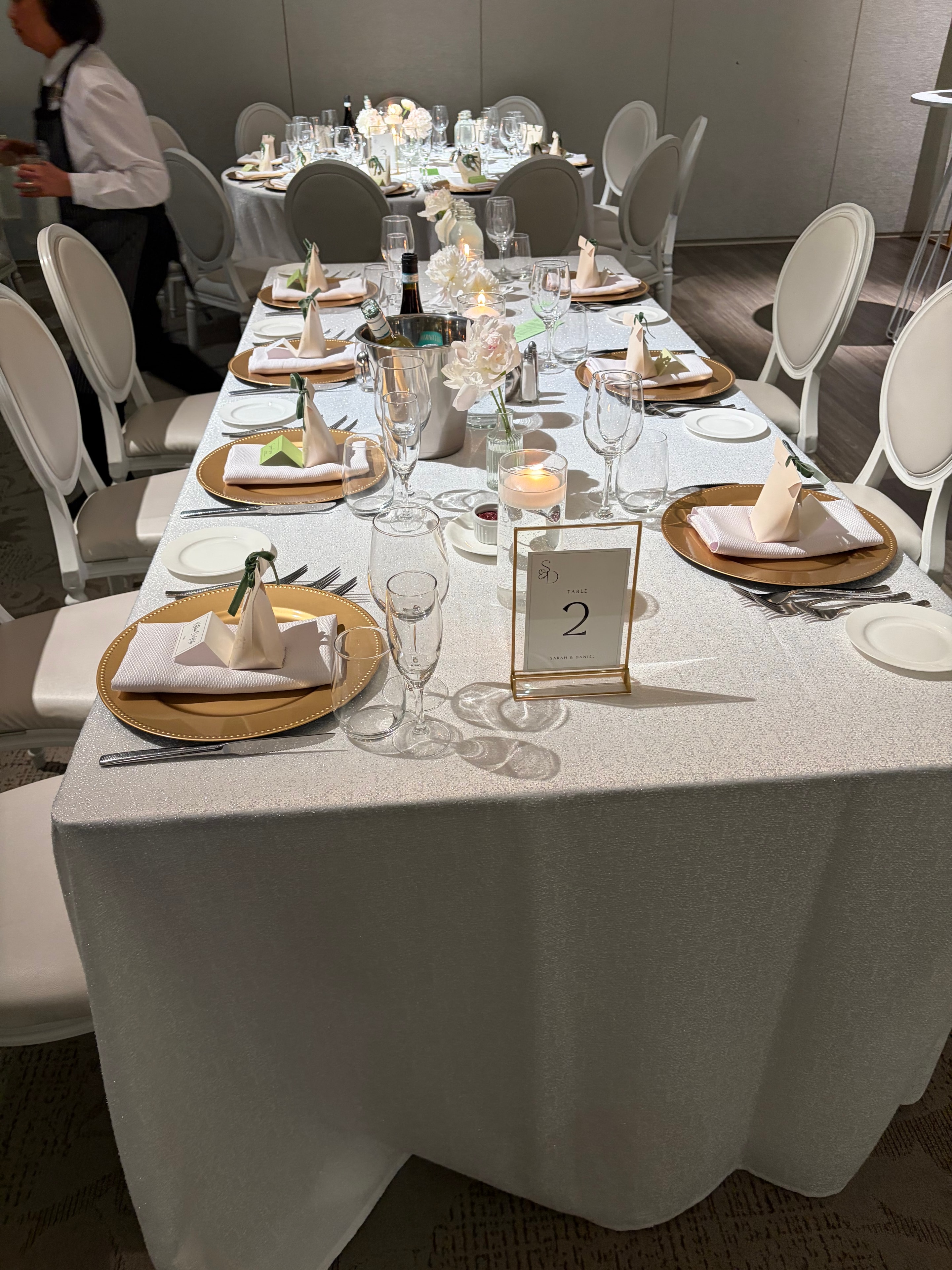 Elegant cocktails prepared for a wedding reception